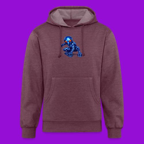 Blue Alien Crouch - Unisex Organic Hoodie