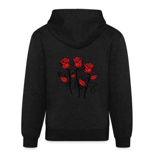 Red roses with many stars - Unisex Organic Hoodie
