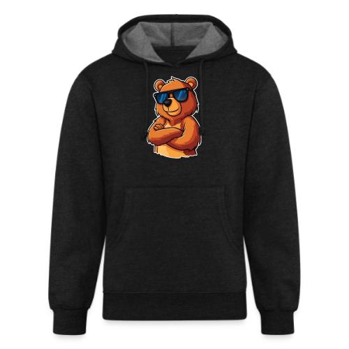 Cool Bear Sunglasses Cartoon Design - Unisex Organic Hoodie