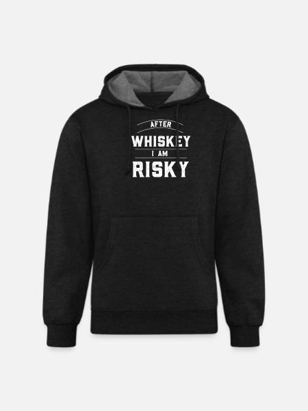 After Whisky I am Risky - Unisex Organic Hoodie - charcoal grey