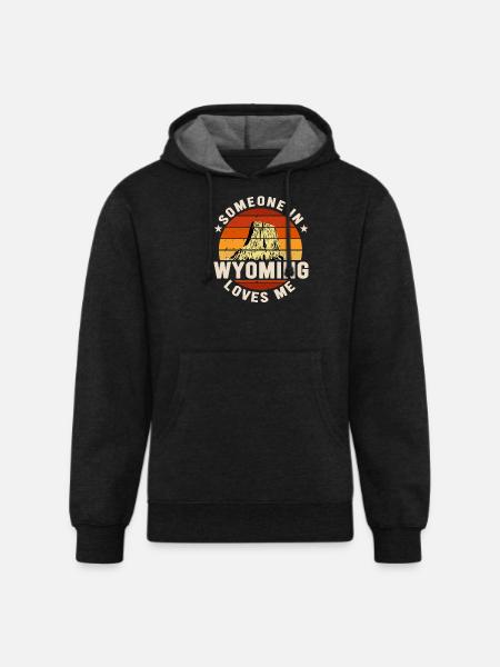 Someone In Wyoming Loves Me - Unisex Organic Hoodie - charcoal grey