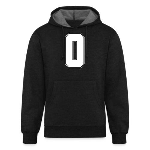 White Number 0 – Varsity Font - Unisex Organic Hoodie