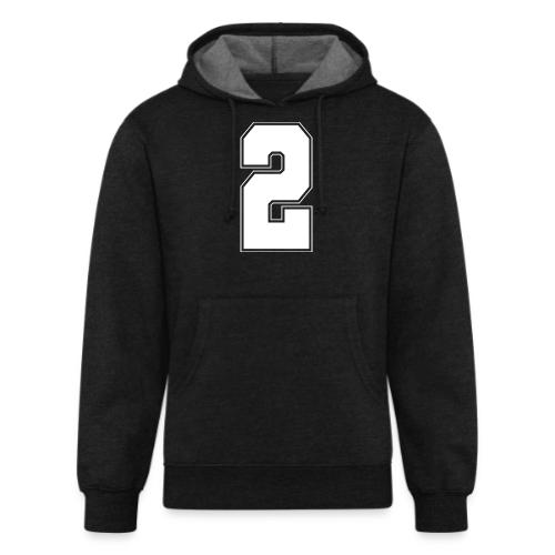 White Number 2 – Varsity Font - Unisex Organic Hoodie