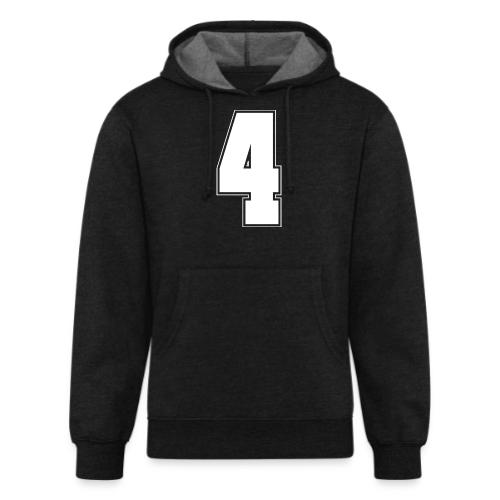 White Number 4 – Varsity Font - Unisex Organic Hoodie