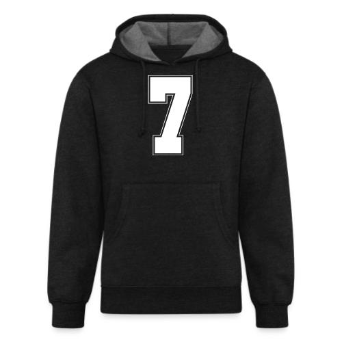 White Number 7 – Varsity Font - Unisex Organic Hoodie