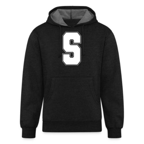 White Letter S – Varsity Alphabet Monogram - Unisex Organic Hoodie