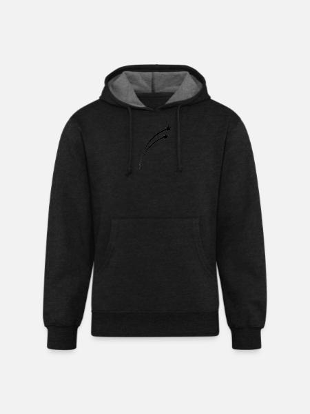 Twin Shooting Star Meteor Arc - Unisex Organic Hoodie - charcoal grey