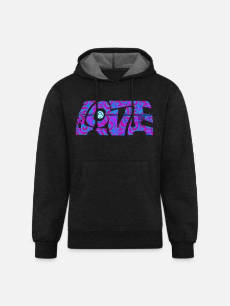 Volkswagen VW T1 Camper Love With VW logo - Unisex Organic Hoodie - charcoal grey