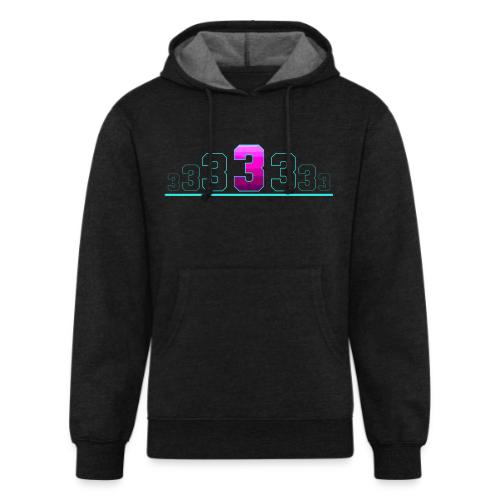 Number 3 in Magenta: Varsity Font - Unisex Organic Hoodie