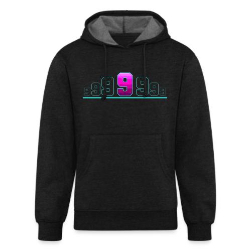 Number 9 in Magenta: Varsity Font - Unisex Organic Hoodie