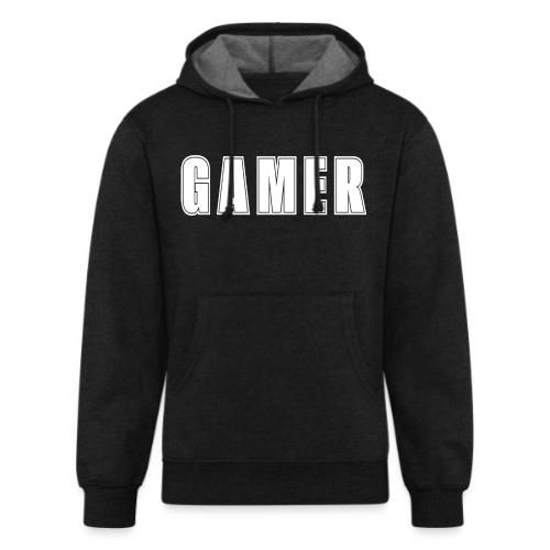 Gamer Collegiate White Text Design - Unisex Organic Hoodie