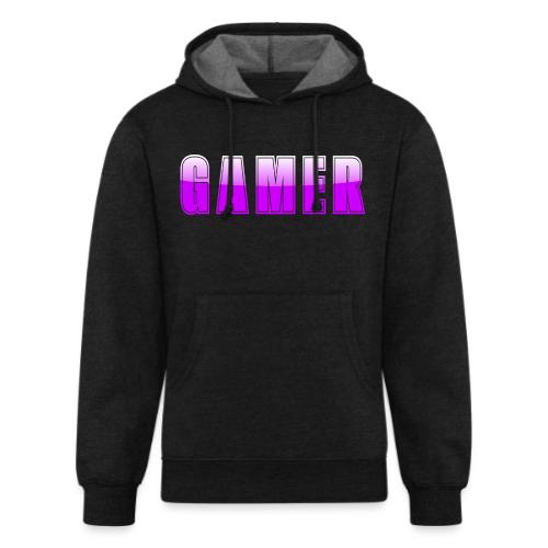 Gamer Purple Glossy Collegiate Design - Unisex Organic Hoodie