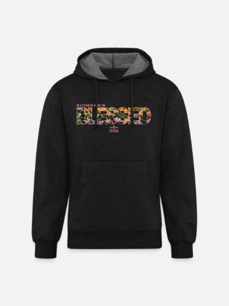Blessed Lilies & Wildflowers In The Field 3 - Unisex Organic Hoodie - charcoal grey