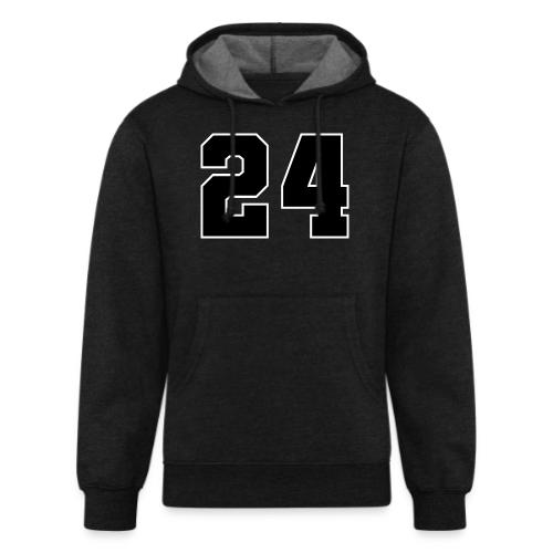 Varsity Number 24 College Font - Unisex Organic Hoodie