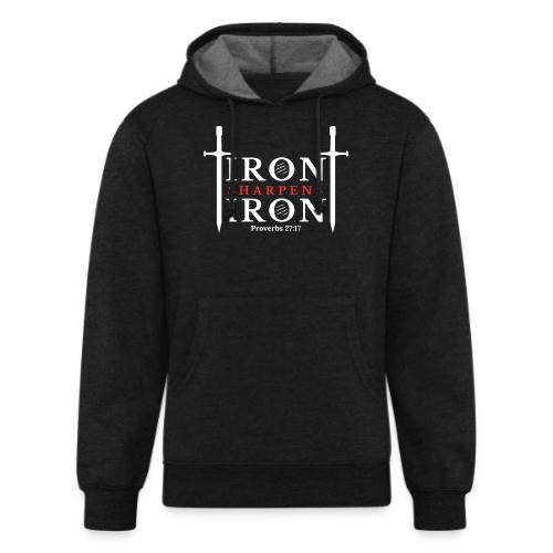 Iron Sharpens Iron - Proverbs 27:17 (White & Red) - Unisex Organic Hoodie