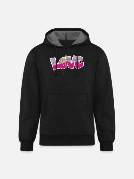 Love basic bubble - Unisex Organic Hoodie - charcoal grey