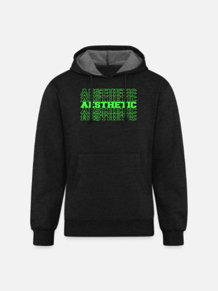 Neon Green Aesthetic - Unisex Organic Hoodie - charcoal grey