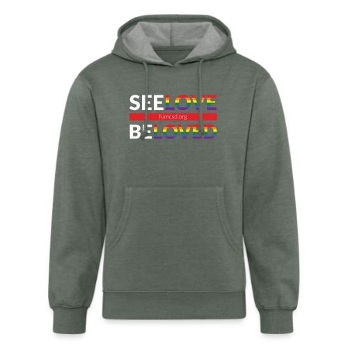 See Love, Be Loved at FUMCSD (white letters) - Unisex Organic Hoodie