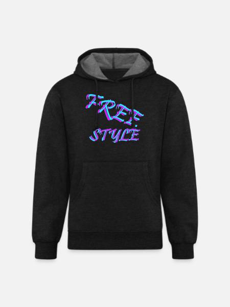 “FREE STYLE” – CHIC T-SHIRTS - Unisex Organic Hoodie - charcoal grey