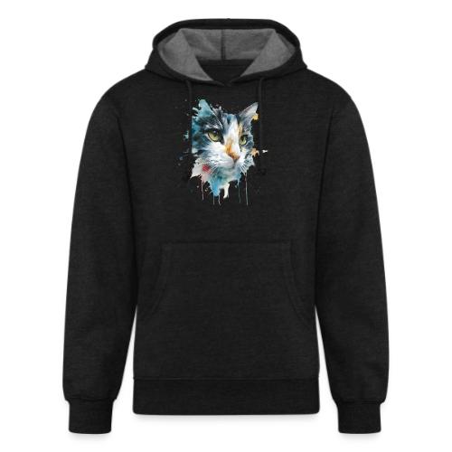 Watercolor cat face - Unisex Organic Hoodie