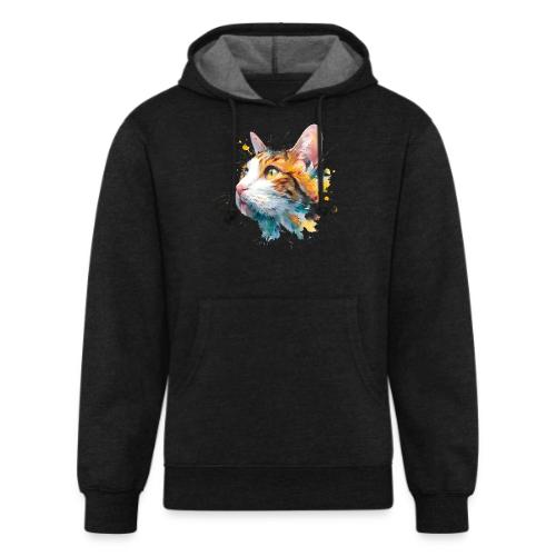 Cat: Feline Ink Burst - Unisex Organic Hoodie