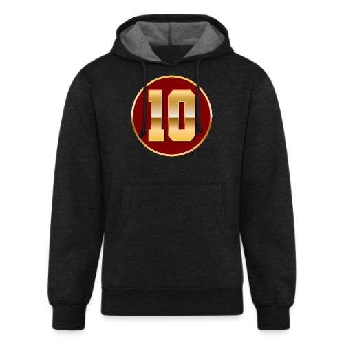 Number 10 in Gold Varsity Font - Unisex Organic Hoodie