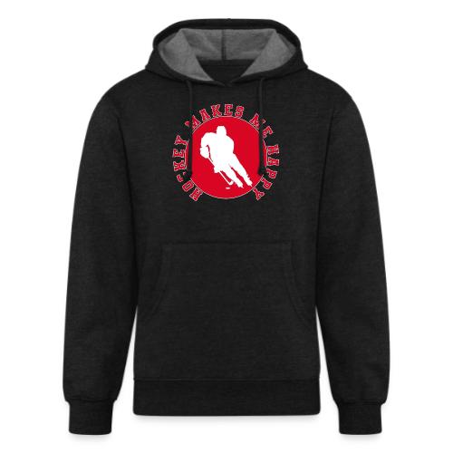 Hockey Makes Me Happy – Ice Hockey Fan Emblem - Unisex Organic Hoodie
