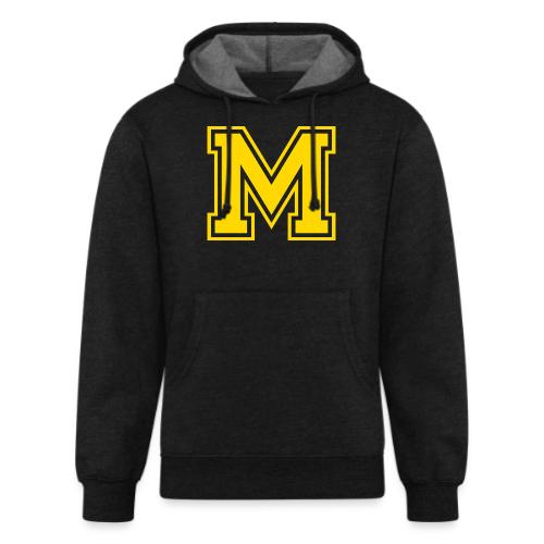 Letter M – Capital Athletic Alphabet Monogram - Unisex Organic Hoodie