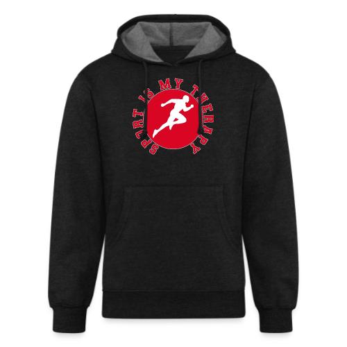 Sport Is My Therapy – Running Motivation Badge - Unisex Organic Hoodie