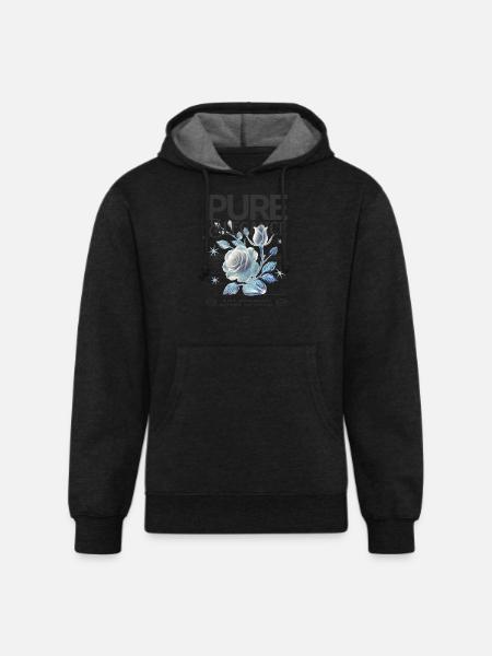 Pure Elegance Rose - Unisex Organic Hoodie - charcoal grey
