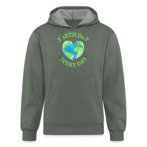 Earth Day Every Day | Heart Shaped Earth Design - Unisex Organic Hoodie