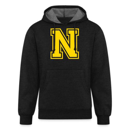 Letter N – Capital Athletic Alphabet Monogram - Unisex Organic Hoodie