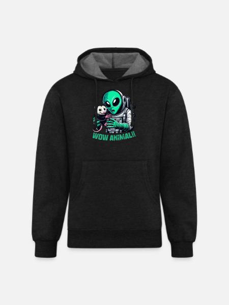Aliens And Opossum - Unisex Organic Hoodie - charcoal grey