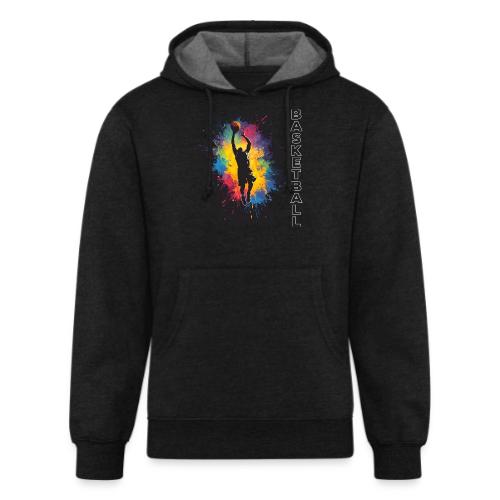 High Energy Basketball Paint Splatter Art - Unisex Organic Hoodie