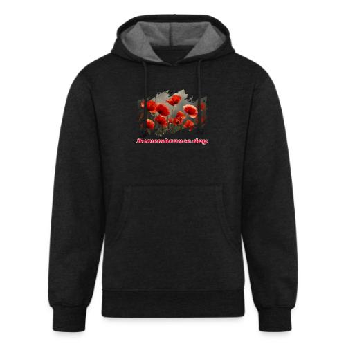 Remembrance Day with poppies - Unisex Organic Hoodie