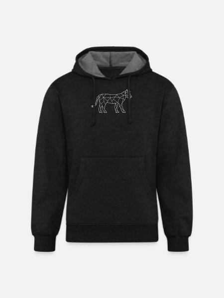 tiger polygon - Unisex Organic Hoodie - charcoal grey