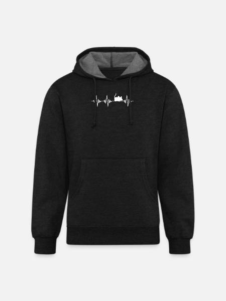 mouse heartbeat - Unisex Organic Hoodie - charcoal grey