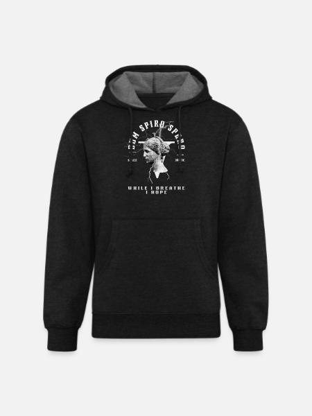 Latin Quote Dum Spiro Spero - Unisex Organic Hoodie - charcoal grey
