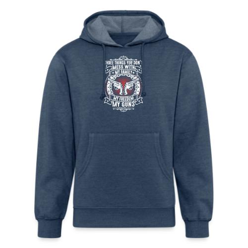 Three Things You Don't Mess with WHITE - Unisex Organic Hoodie