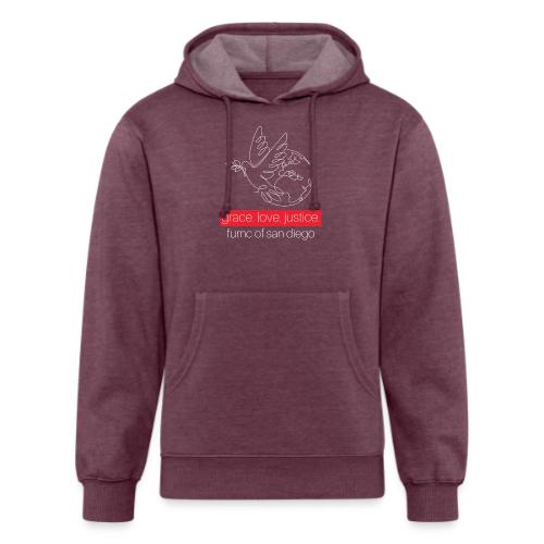 Grace. Love. Justice.- dove and earth graphic - Unisex Organic Hoodie