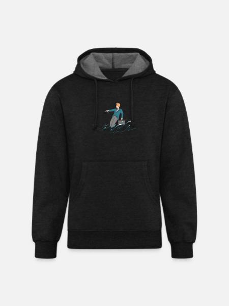 WATER SKIING - Unisex Organic Hoodie - charcoal grey