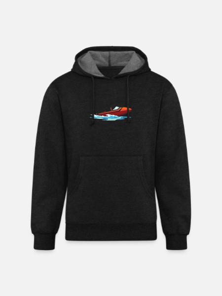 WATER SKIING - Unisex Organic Hoodie - charcoal grey
