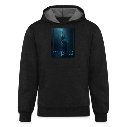 Neon Liberty USA Triptych - Unisex Organic Hoodie