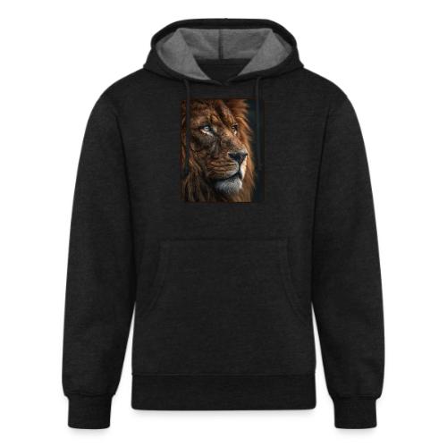 Lion Portrait Majestic Wildlife Design - Unisex Organic Hoodie