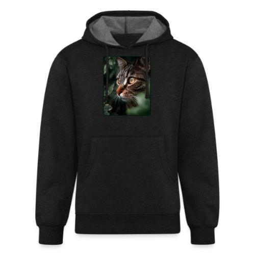 Tabby Cat Jungle Eyes Design - Unisex Organic Hoodie