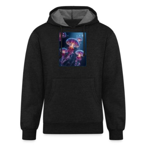 Glowing Jellyfish Deep Sea Design - Unisex Organic Hoodie