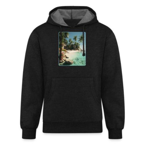 Serene Tropical Beach Floral Design - Unisex Organic Hoodie