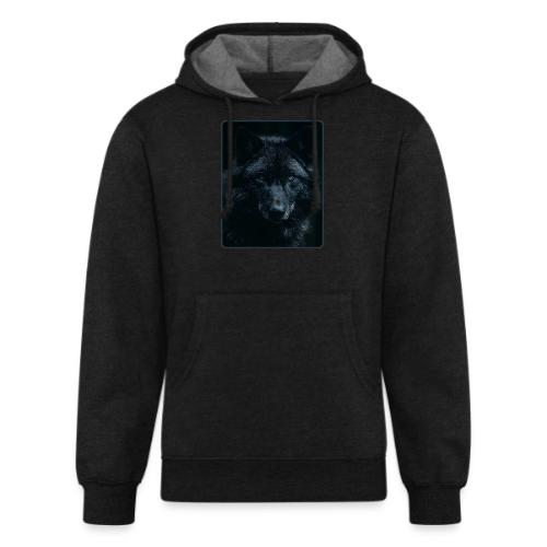 Black Wolf Intense Eyes Portrait Design - Unisex Organic Hoodie