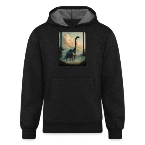 Brachiosaurus Prehistoric Scene Design - Unisex Organic Hoodie
