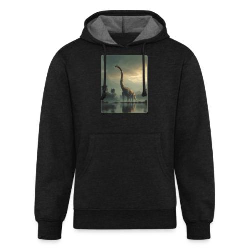 Brachiosaurus Misty Lake Design - Unisex Organic Hoodie